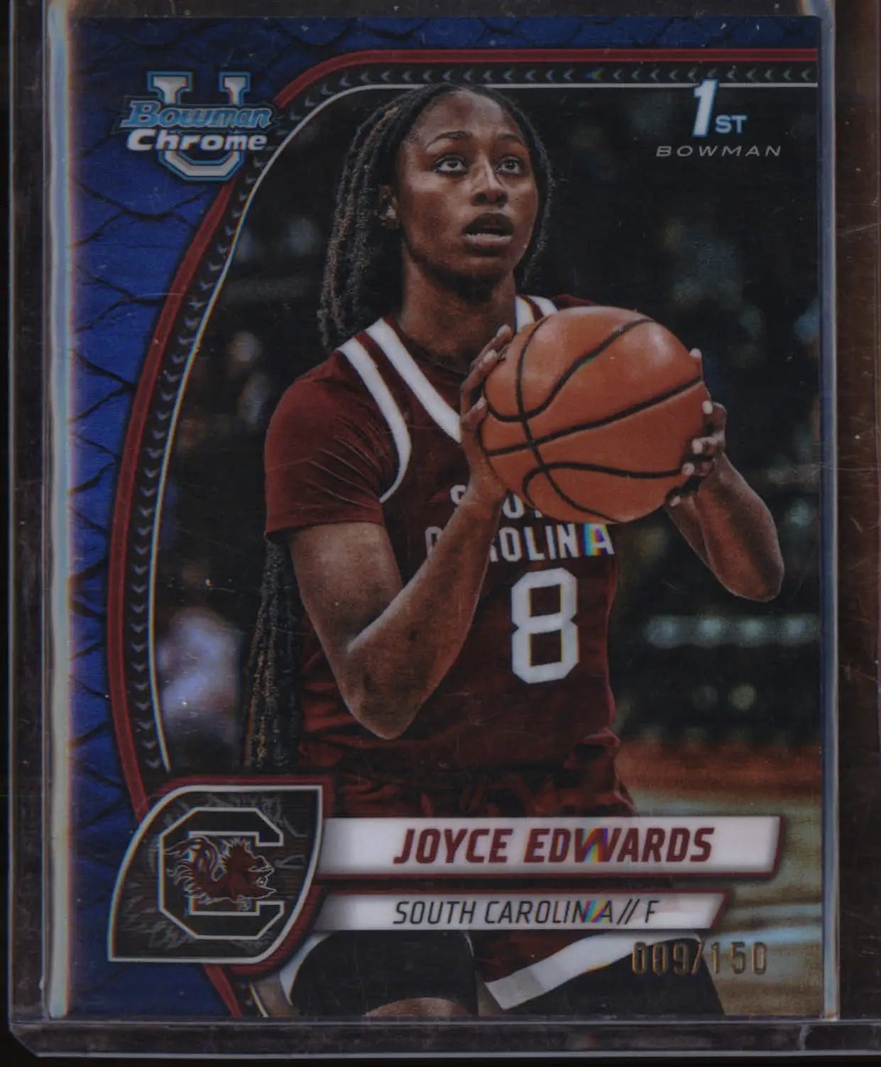 2024-25 Bowman Chrome Blue Reptilian Refractor #36 Joyce Edwards #/150 - Basketball Card Single