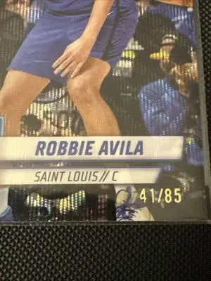 Baseball trading card of Robbie Avila with Green Shimmer from 2024-25 Bowman Chrome U