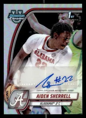 2024-25 Bowman U Chrome #3 Aiden Sherrell Prospects Autographs Refractor - Basketball Card Single