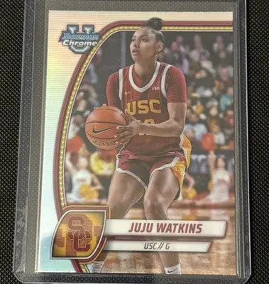 Bowman U Chrome JuJu Watkins basketball trading card featuring JuJu Watkins of USC