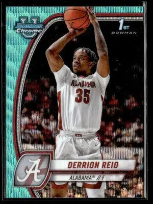 2024-25 Bowman University Chrome #20 Derrion Reid Aqua Wave Refractor #/299 - Basketball Card Single