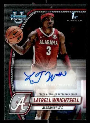 2024-25 Bowman University Chrome #51 Latrell Wrightsell Jr. Prospects Autographs - Basketball Card Single