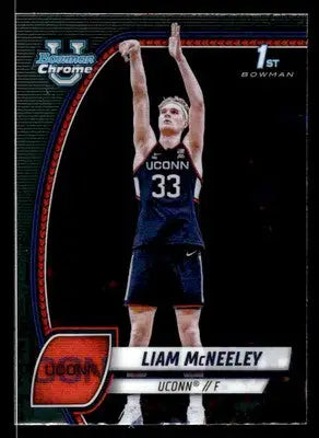 2024-25 Bowman University Chrome #52 Liam McNeeley Base 1st UCONN - Basketball Card Single