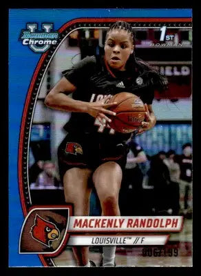 2024-25 Bowman University Chrome #53 Mackenly Randolph Blue Refractor #/199 - Basketball Card Single