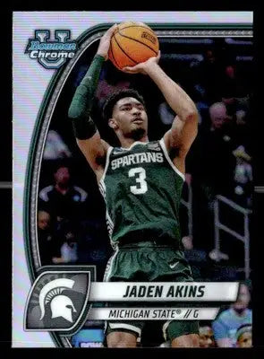 2024-25 Bowman University Chrome #80 Jaden Akins Refractor - Basketball Card Single