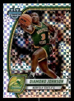 2024-25 Bowman University Chrome #86 Diamond Johnson X-Fractor - Basketball Card Single