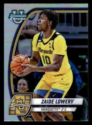 2024-25 Bowman University Chrome #90 Zaide Lowery Refractor - Basketball Card Single