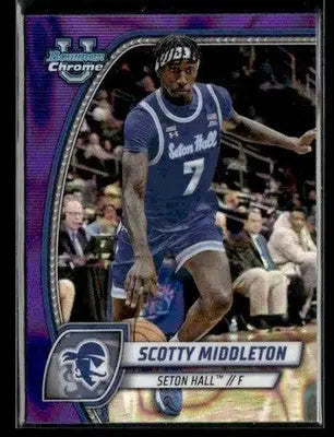 2024-25 Bowman University Chrome #94 Scotty Middleton Purple Lava Refractor - Basketball Card Single