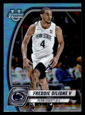 2024-25 Bowman University Chrome #96 Freddie Dilione Blue Shimmer Refractor - Basketball Card Single