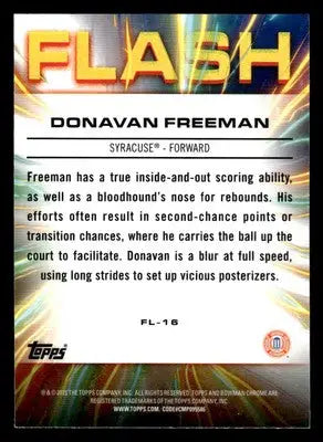 2024-25 Bowman University Chrome #FL-16 Donavan Freeman Flash - Basketball Card Single