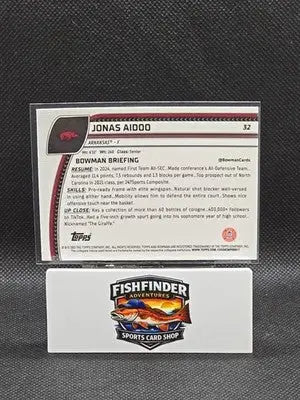 2024-25 Bowman University Chrome Sapphire Edition - Jonas Aidoo #32 (RC) - Basketball Card Single