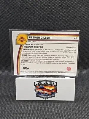 2024-25 Bowman University Chrome Sapphire Edition - Keshon Gilbert #45 (RC) - Basketball Card Single