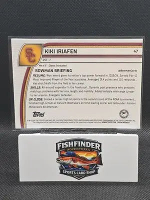 2024-25 Bowman University Chrome Sapphire Edition - Kiki Iriafen #47 (RC) - Basketball Card Single