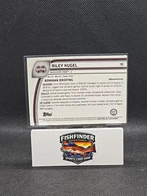 2024-25 Bowman University Chrome Sapphire Edition - Riley Kugel #70 (RC) - Basketball Card Single