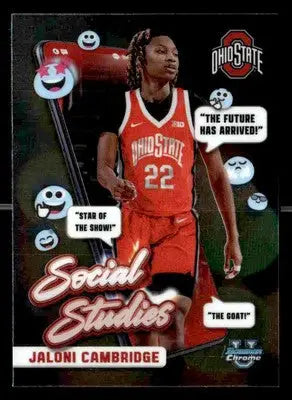 2024-25 Bowman University Chrome #SS-20 Jaloni Cambridge Social Studies - Basketball Card Single