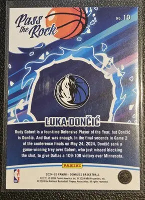 2024-25 Donruss #10 Luka Doncic Pass the Rock - Basketball Card Single