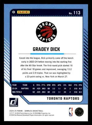 2024-25 Donruss #113 Gradey Dick - Basketball Card Single