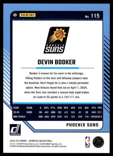 2024-25 Donruss #115 Devin Booker NM-MT Suns ID:81082 - Basketball Card Single