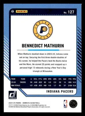 2024-25 Donruss #127 Bennedict Mathurin