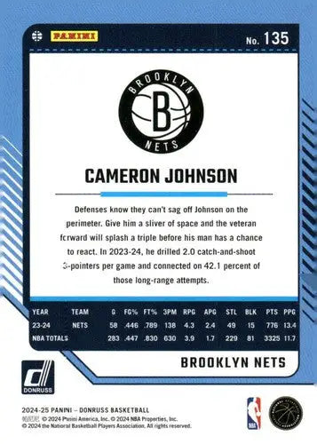 2024-25 Donruss #135 Cameron Johnson NM-MT Nets ID:81094 - Basketball Card Single