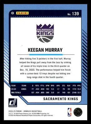 2024-25 Donruss #139 Keegan Murray - Basketball Card Single