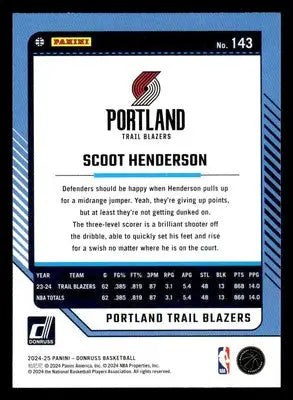 2024-25 Donruss #143 Scoot Henderson - Basketball Card Single