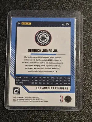 2024-25 Donruss #15 Derrick Jones Jr. Blue Wedges #/75 - Basketball Card Single