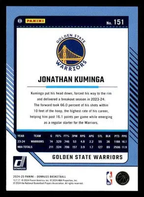 2024-25 Donruss #151 Jonathan Kuminga - Basketball Card Single
