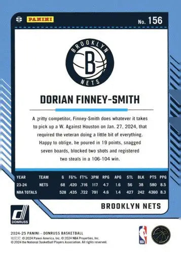 2024-25 Donruss #156 Dorian Finney-Smith NM-MT Nets ID:81106 - Basketball Card Single