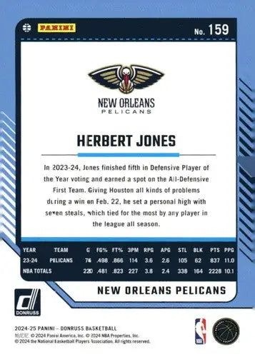 2024-25 Donruss #159 Herbert Jones NM-MT Pelicans ID:81108 - Basketball Card Single
