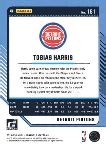 2024-25 Donruss #161 Tobias Harris NM-MT Pistons ID:81110 - Basketball Card Single
