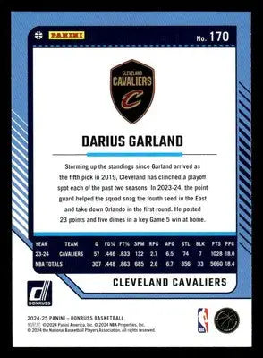 2024-25 Donruss #170 Darius Garland Base Cleveland Cavaliers - Basketball Card Single