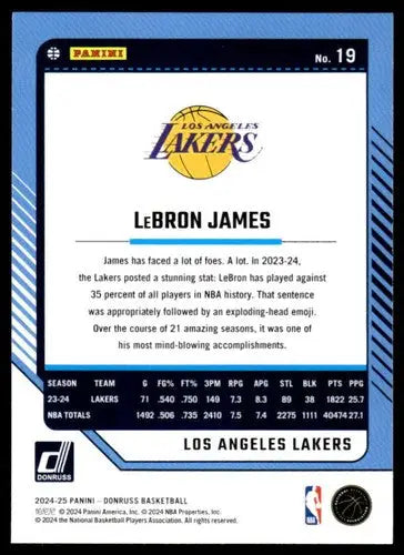 2024-25 Donruss #19 LeBron James NM-MT Lakers ID:81031 - Basketball Card Single