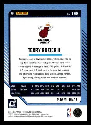 2024-25 Donruss #198 Terry Rozier III Base Miami Heat