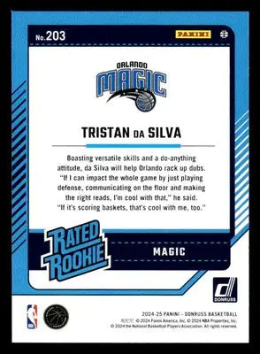 2024-25 Donruss #203 Tristan da Silva - Basketball Card Single