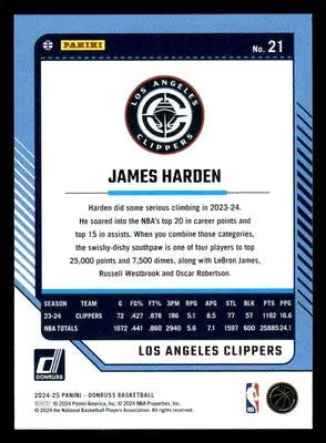 2024-25 Donruss #21 James Harden Base Los Angeles Clippers - Basketball Card Single