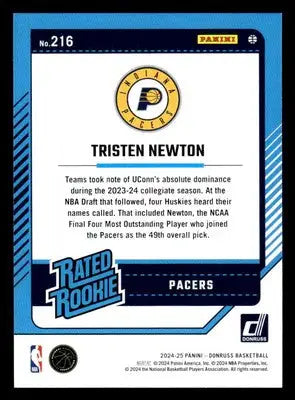 2024-25 Donruss #216 Tristen Newton - Basketball Card Single