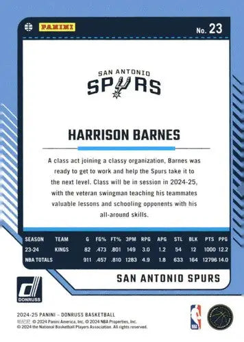 2024-25 Donruss #23 Harrison Barnes NM-MT Spurs ID:79351 - Basketball Card Single
