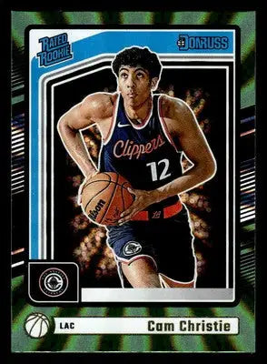2024-25 Donruss #241 Cam Christie Holo Green Laser RC Los Angeles Clippers - Basketball Card Single