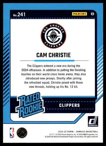 2024-25 Donruss #241 Cam Christie NM-MT RC Rookie Clippers ID:81150 - Basketball Card Single