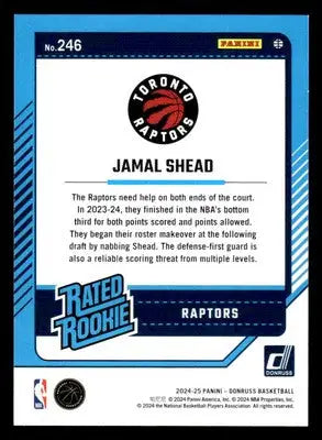 2024-25 Donruss #246 Jamal Shead Holo Green Laser - Basketball Card Single