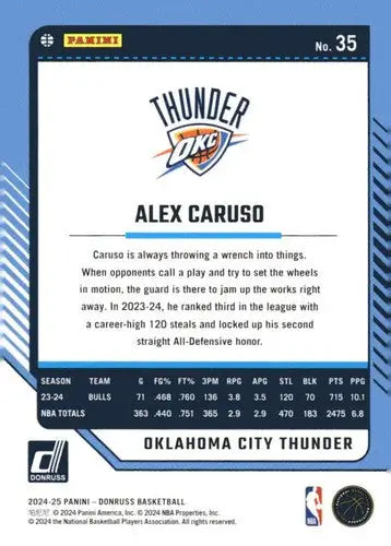 2024-25 Donruss #35 Alex Caruso NM-MT Thunder ID:81040 - Basketball Card Single