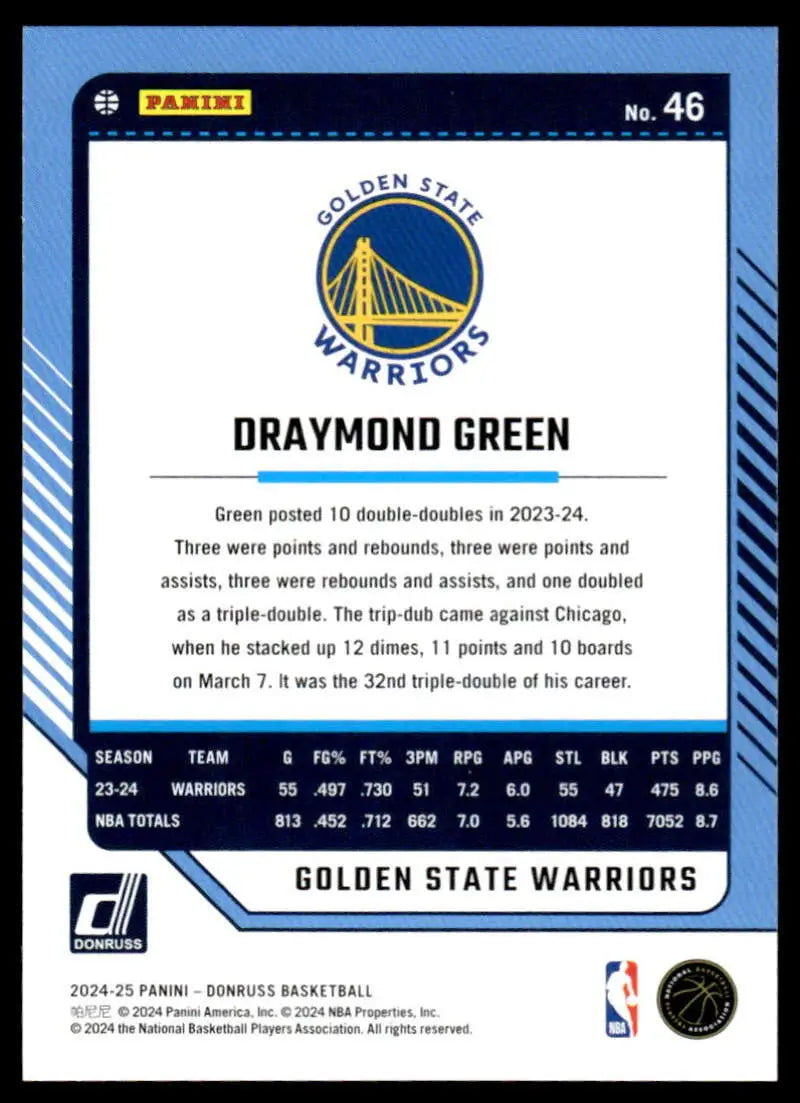 2024-25 Donruss #46 Draymond Green NM-MT Warriors ID:81046 - Basketball Card Single