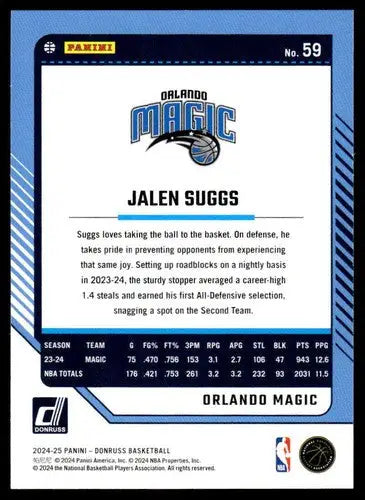 2024-25 Donruss #59 Jalen Suggs NM-MT Magic ID:81051 - Basketball Card Single