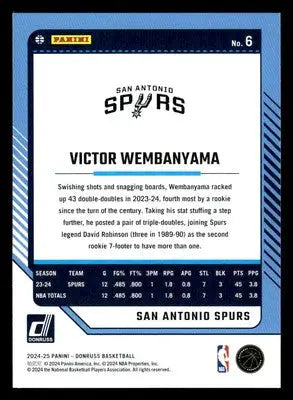 2024-25 Donruss #6 Victor Wembanyama - Basketball Card Single