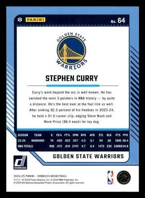 2024-25 Donruss #64 Stephen Curry - Basketball Card Single
