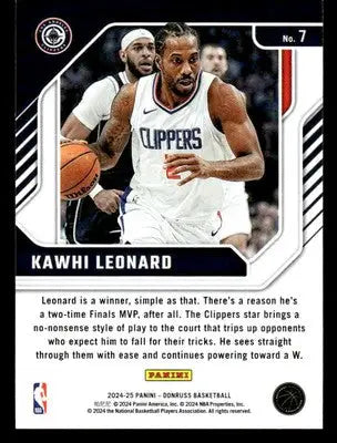2024-25 Donruss #7 Kawhi Leonard Franchise Features Los Angeles Clippers - Basketball Card Single