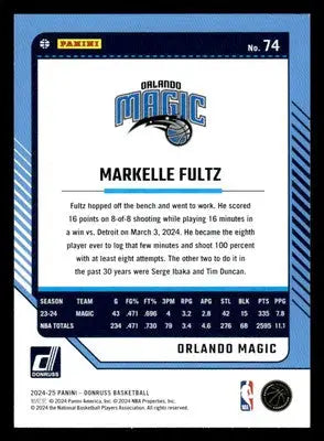 2024-25 Donruss #74 Markelle Fultz - Basketball Card Single