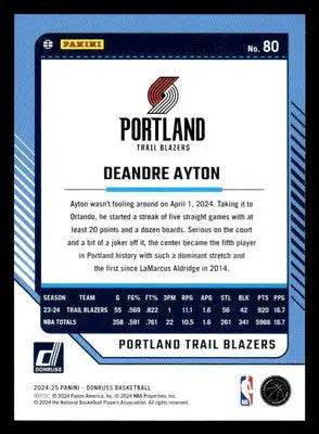 2024-25 Donruss #80 Deandre Ayton - Basketball Card Single