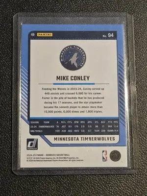 2024-25 Donruss #94 Mike Conley Blue Disco #23/75 - Basketball Card Single